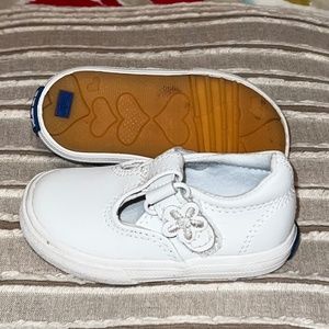 Daphne White Leather Keds 4 Toddler
